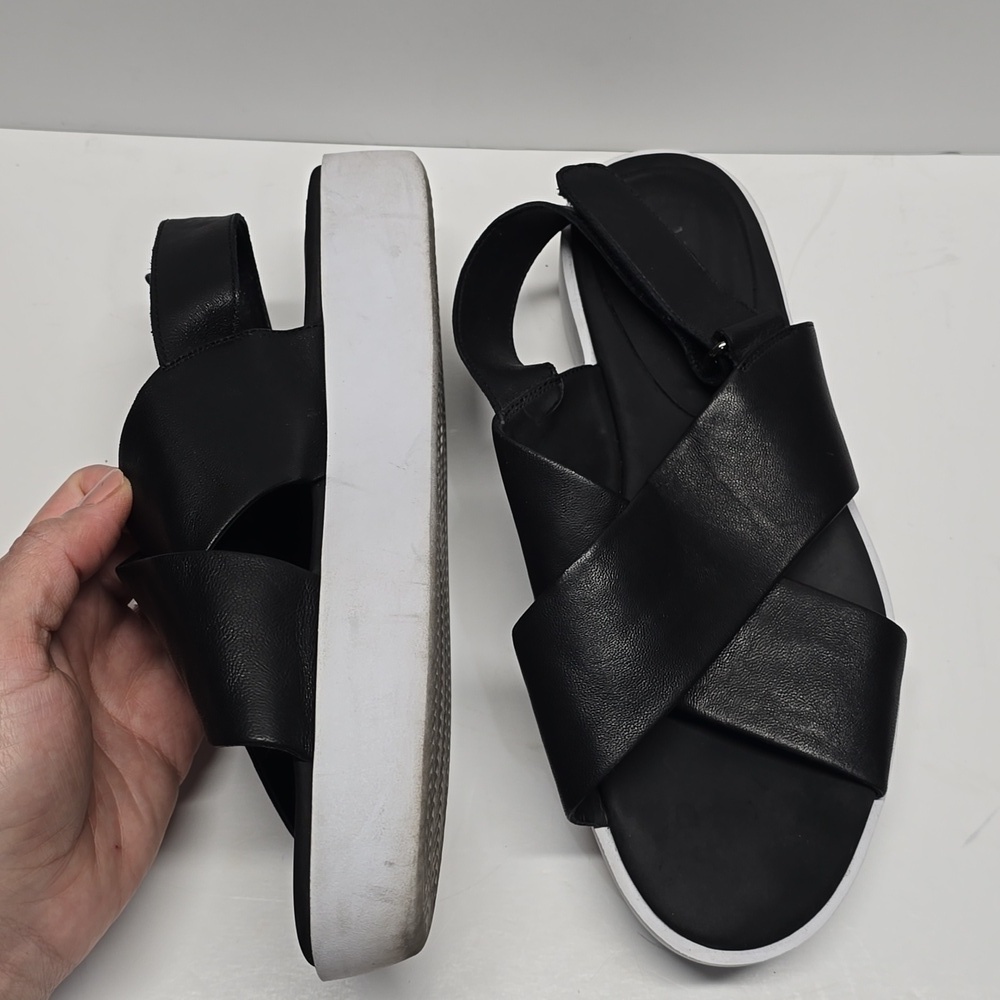 {Vaneli} Clead Strap Slingback Sandal Flatform Platform Open Toe Black - Picture 6 of 16